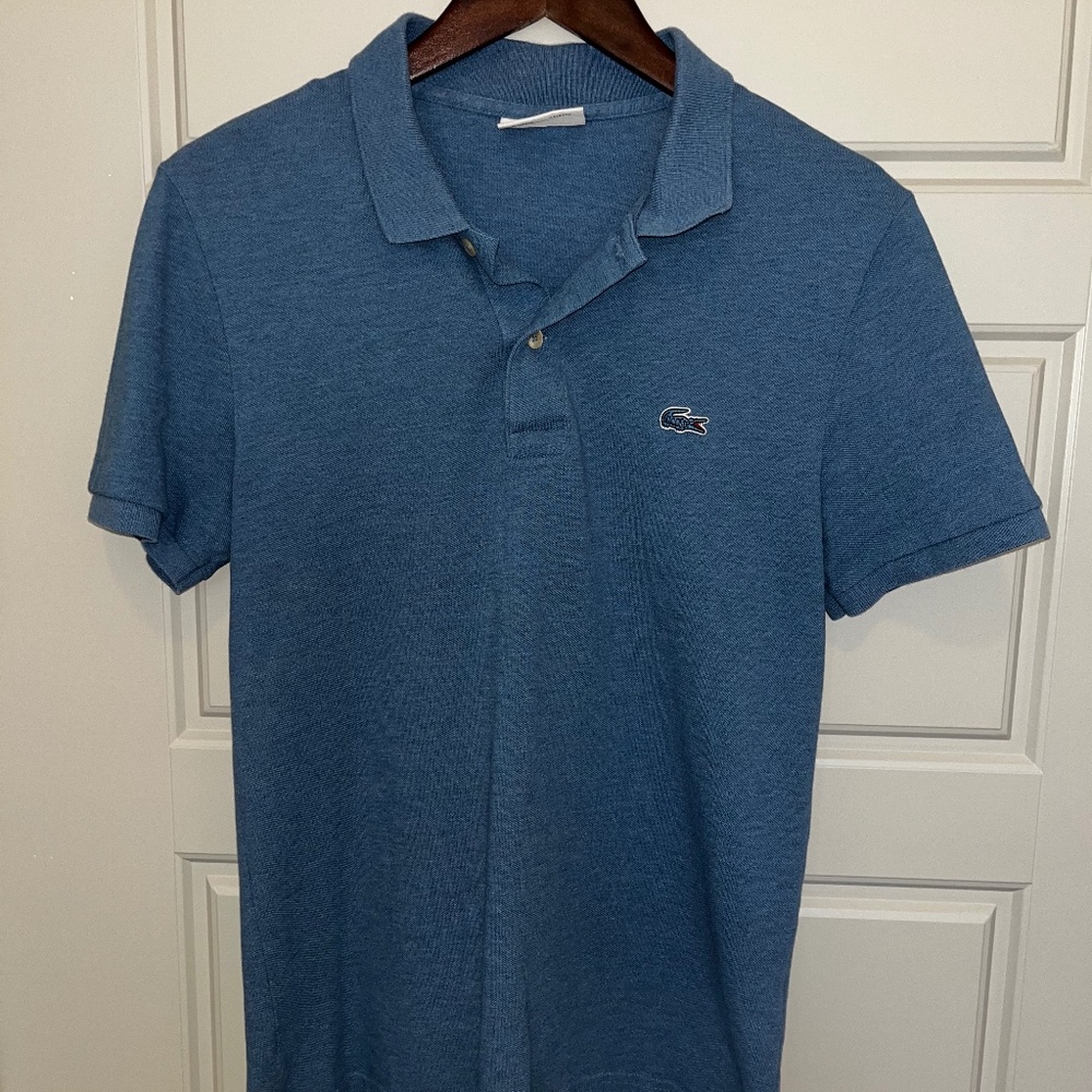 Lacoste Polo Short Sleeve Men’s Blue Shirt Size 4 (Medium)